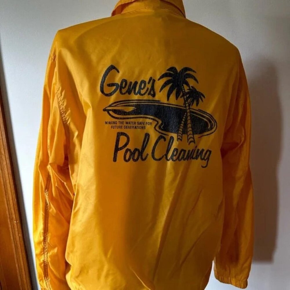 Abercrombie & Fitch Men's Yellow Gene's Pool Cleaning VTG Y2K Jacket - Picture 3 of 7